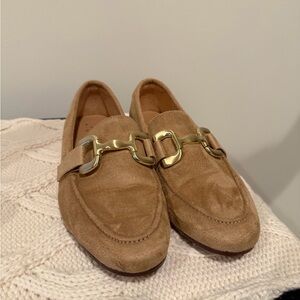 Target Women's Tan Loafers with Gold Accent